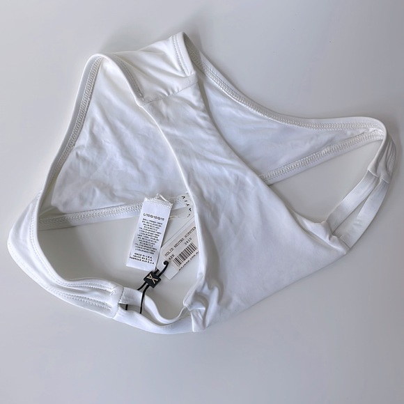 NWT Vitamin A cut out white neutra or Bonita hipster swim bottom skimpy L / 10 - Picture 6 of 11